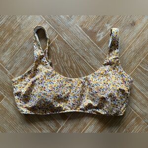 Abercrombie Yellow Floral Bralette Bikini Top